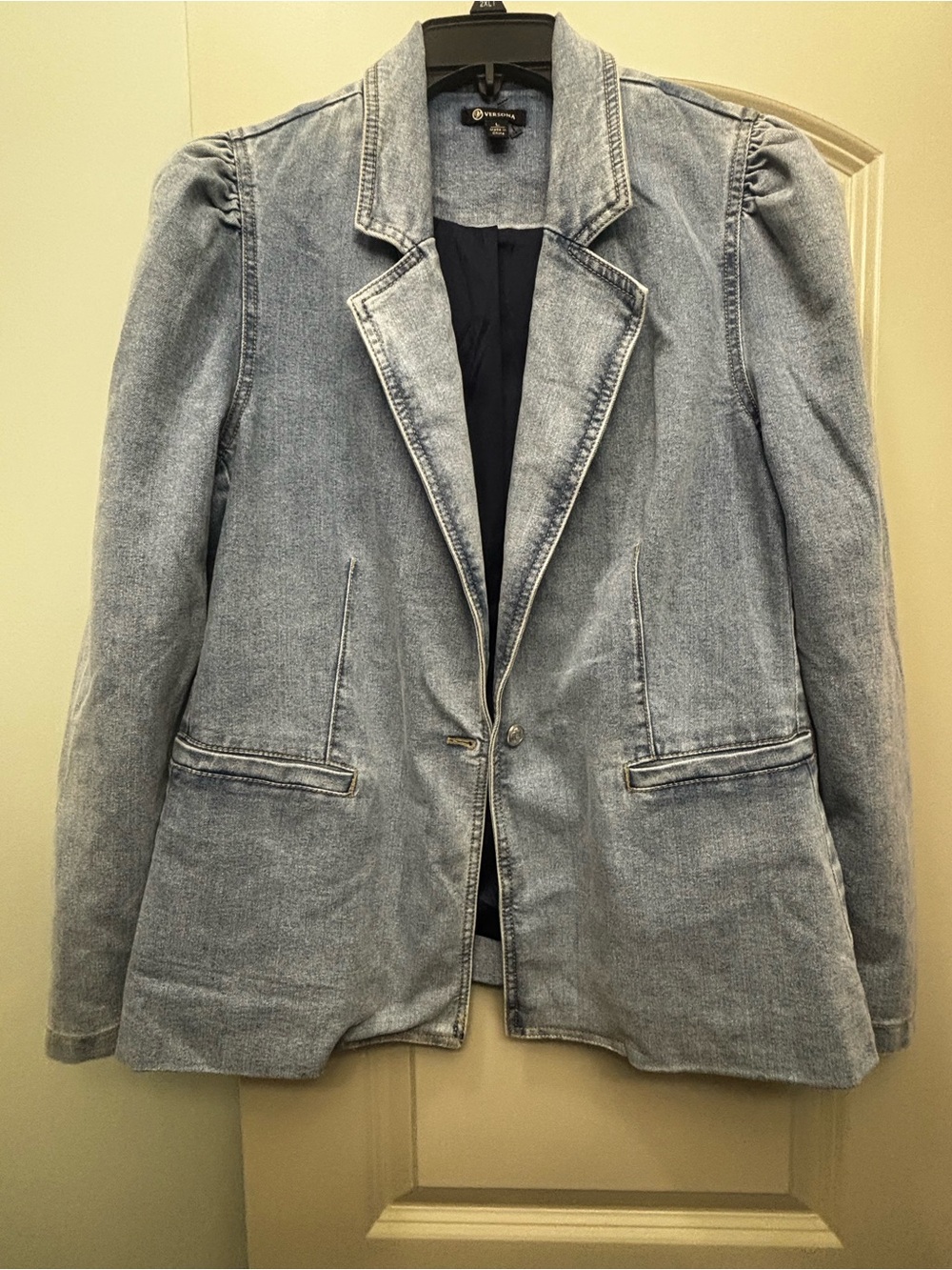 Versona Light Blue Denim Blazer Jacket L